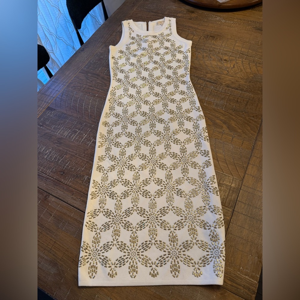 Michael Kors cream and gold dress  NWOT